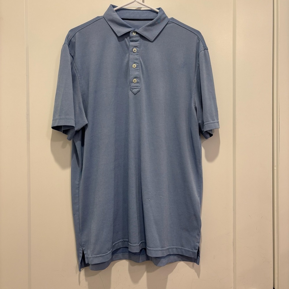 Johnnie-O Mens Blue Short Sleeve Performance Polo Shirt Size Large MCC Logo